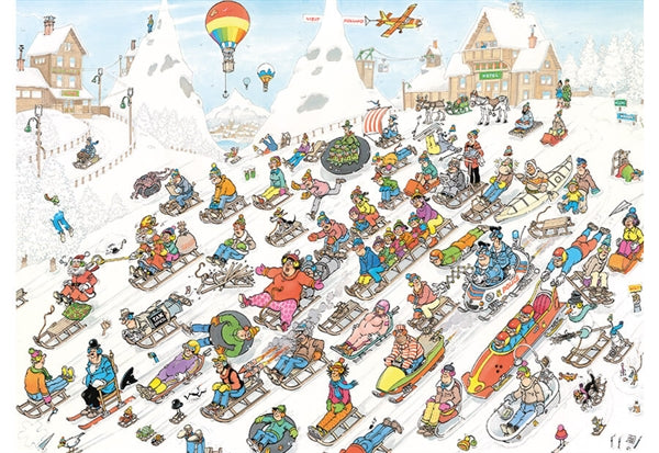 Jumbo puslespil Its all Going Downhill i Jan van Haasteren-serien