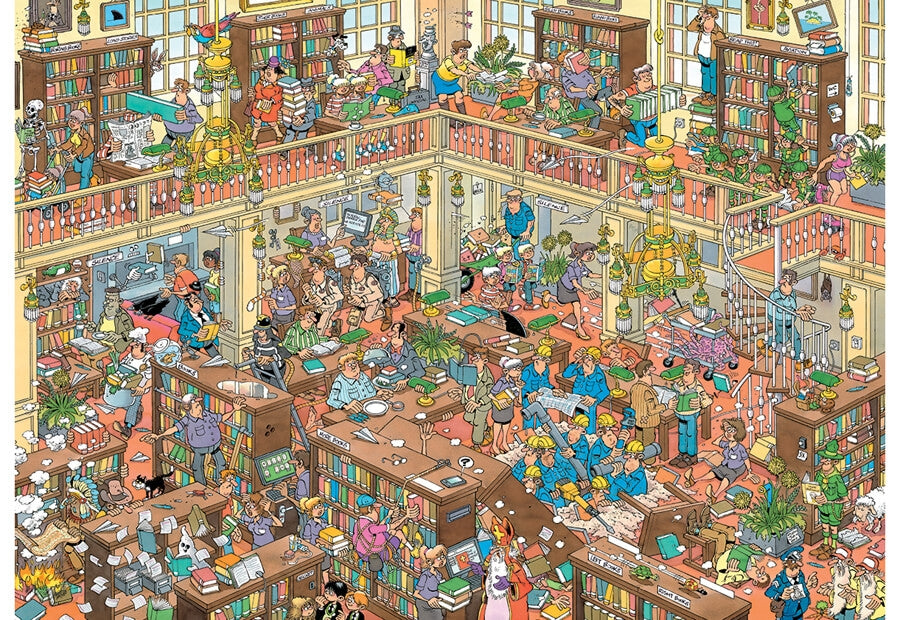 Jumbo puslespil The Library i Jan van Haasteren-serien med 500 XL-brikker