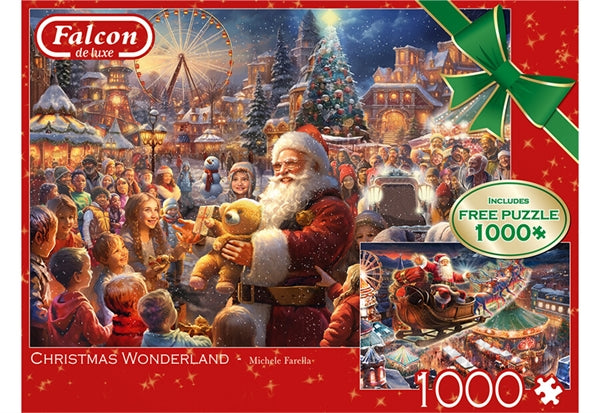 Jumbo puslespil Christmas Wonderland, to puslespil med 1000 brikker hver