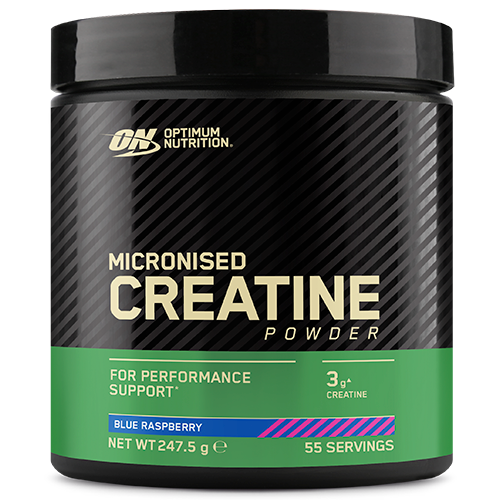 Optimum Nutrition Flavoured Creatine Powder med blå hindbærsmag, 360 g