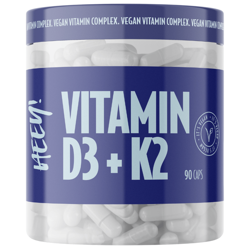 Pakning med Heey Vitamin D3/K2 vegansk kosttilskud, 90 kapsler
