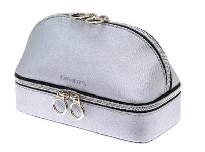 Davidts Zip n'Go" smykkeskrinet og makeuptaske Silver