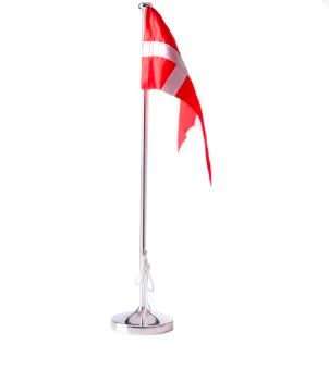 Forkromet Flagstang med blank fod 38,5 cm.