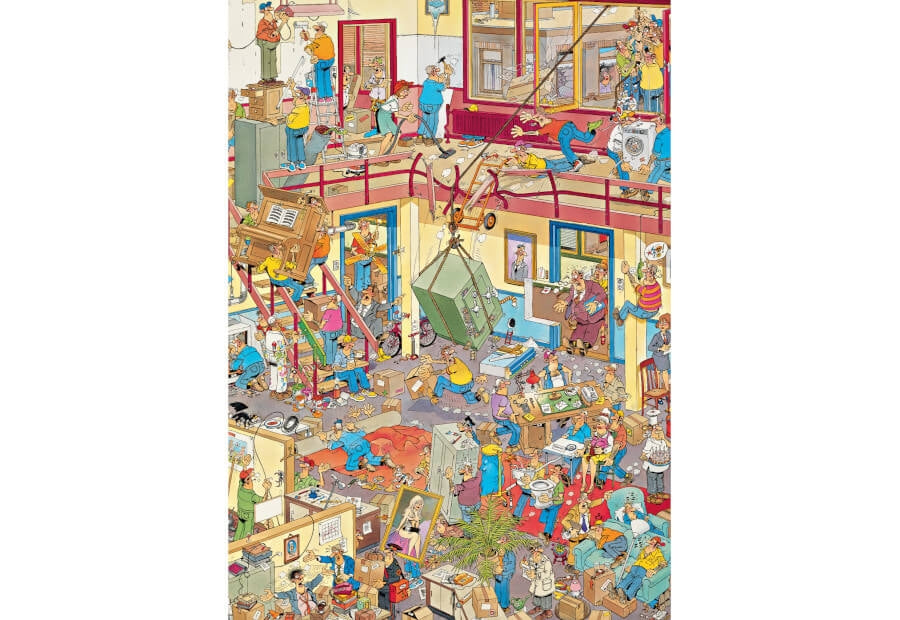 Jumbo puslespil Moving Day i serien Jan van Haasteren, 1000 brikker