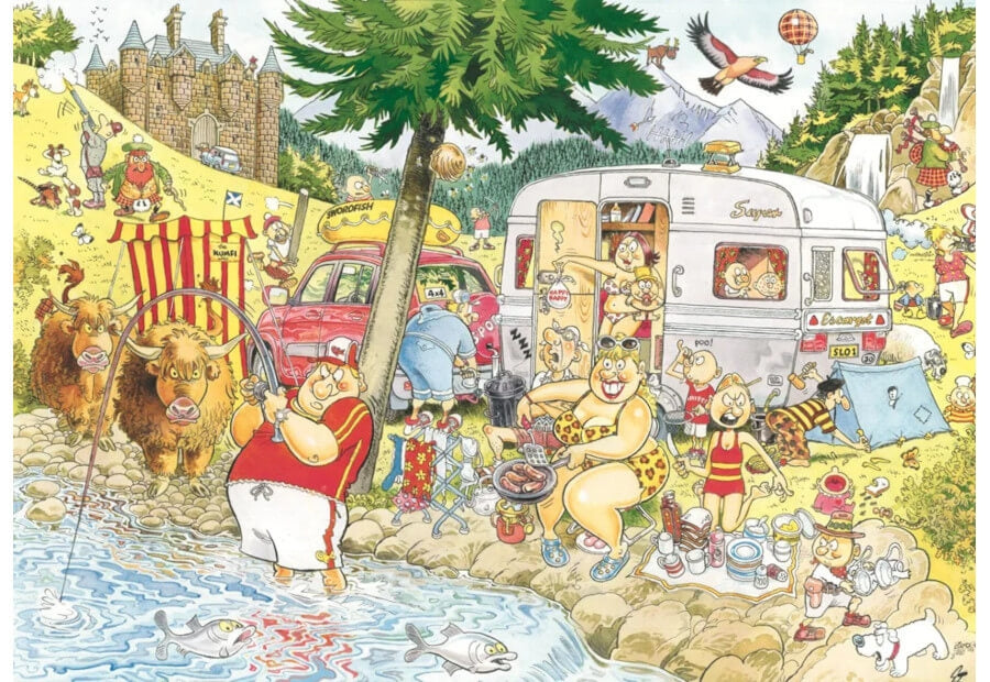 Jumbo Wasgij Mystery nr. 6 Camping Commotion med 1000 brikker
