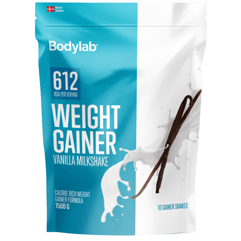 Bodylab Weight Gainer med smag af vanilla milkshake, pakning på 1500 g