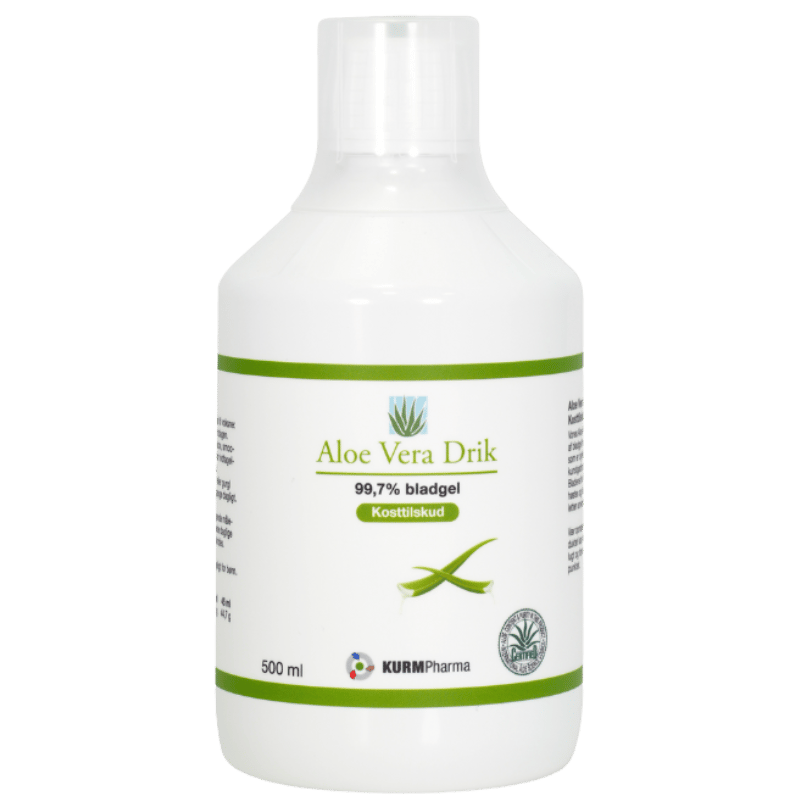 Flaske Kurm Aloe Vera Drik med 99,7 % ren bladgel, 500 ml