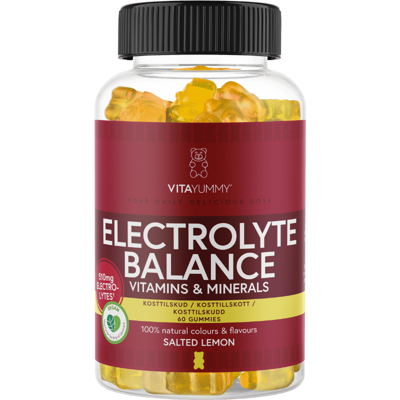 VitaYummy Electrolyte Balance veganske vingummier med Salted Lemon-smag, 60 stk