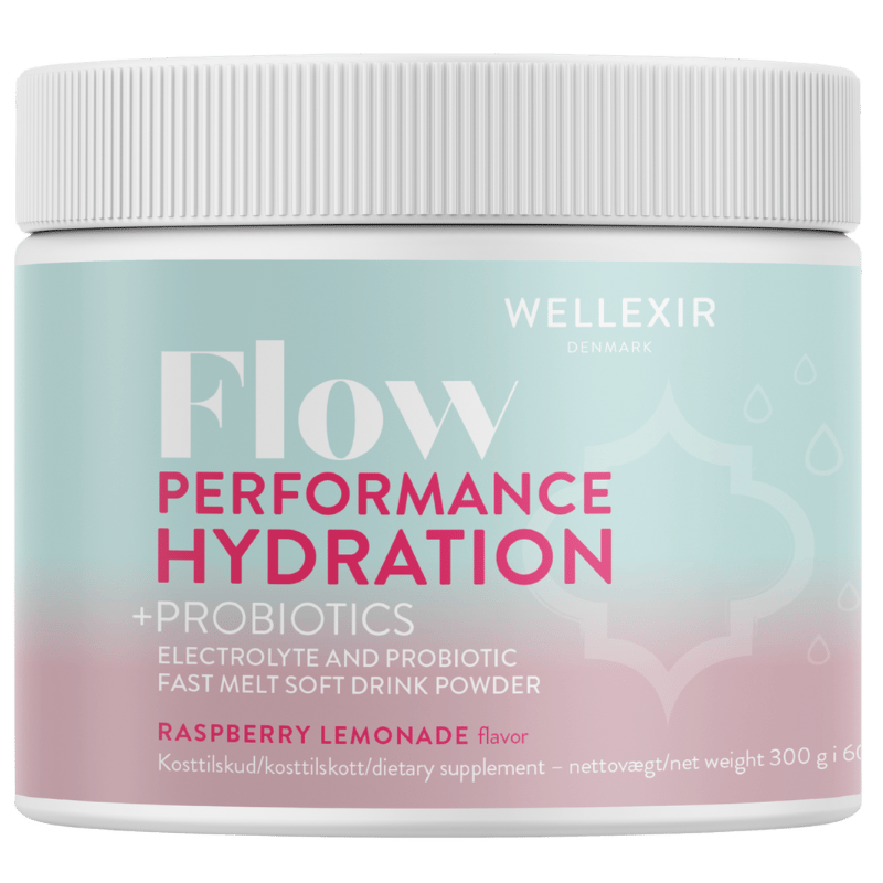 Wellexir Flow Hydration Raspberry Lemonade drikkeblanding, pakke med 300 g