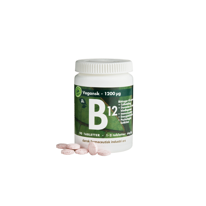 Grønne Vitaminer vegansk B12 1200 mcg, pakke med 90 tabletter