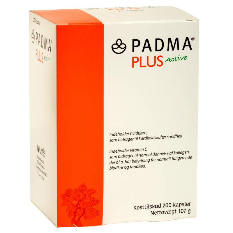 Pakning med Padma Plus Active kosttilskud, 200 kapsler