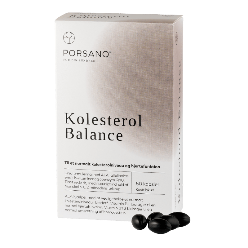 Pakning med Porsano Kolesterol Balance kosttilskud, 60 kapsler