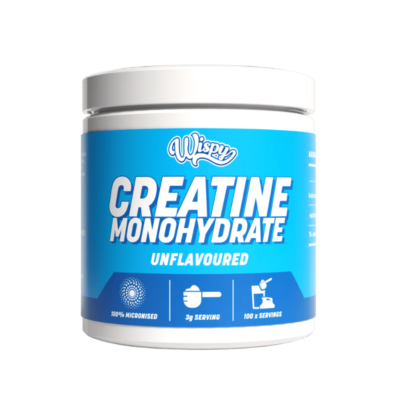 Wispy Creatine Monohydrate kreatinpulver i pakning med 300 g