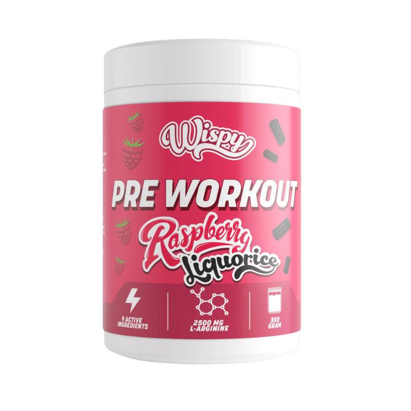 Wispy Pre Workout pulver, hindbær og lakrids, 350 g