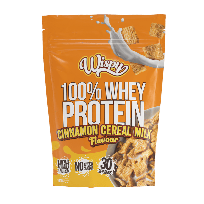 Wispy Whey 100 proteinpulver med smag af Cinnamon Cereal Milk, 1 kg