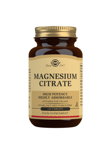 Stor pakke Solgar Magnesium Citrat, 120 tabletter, magnesiumtilskud