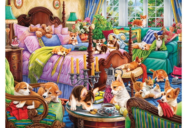 Anatolian puslespil med 1000 brikker og motivet Doggies in the Bedroom