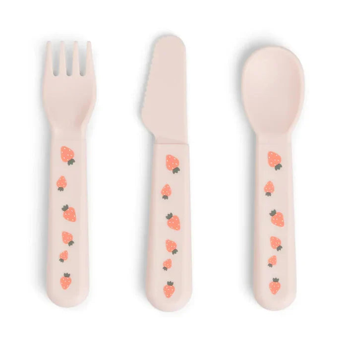 Done by Deer Foodie bestiksæt til børn i farven Pudder med Tiny Farm-motiv