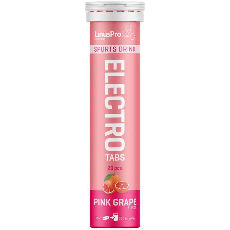 LinusPro Elektrolyt Tabs Pink Grape brusetabletter, pakke med 20 stk.