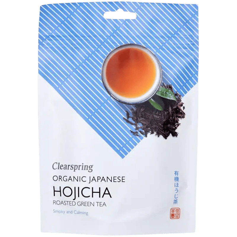 Pakke med Clearspring Hojicha, økologisk ristet japansk grøn te i løsvægt, 70 g