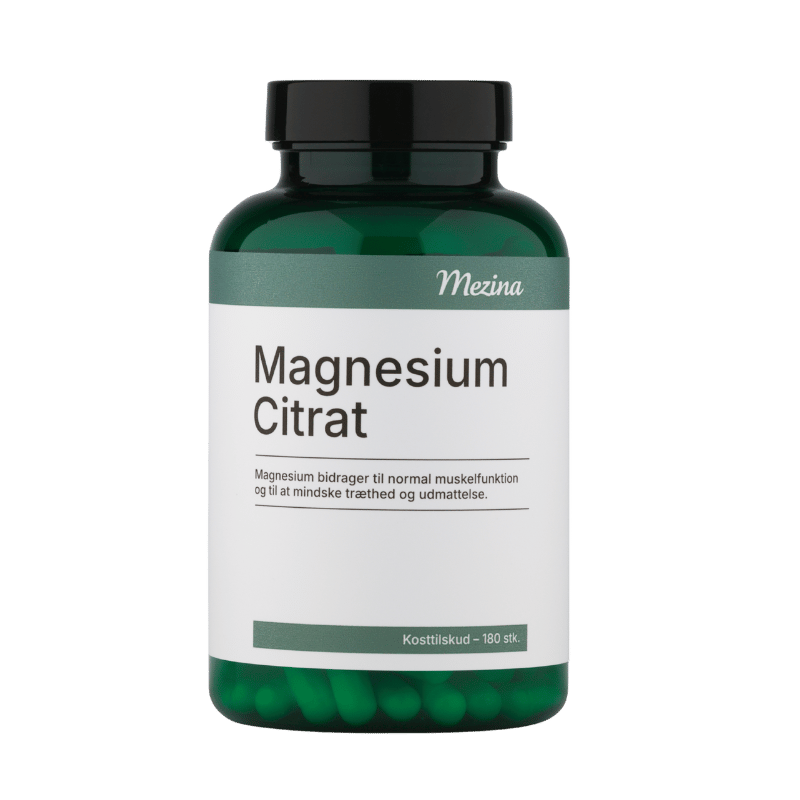 Mezina Magnesium Citrat kosttilskud, pakke med 180 kapsler