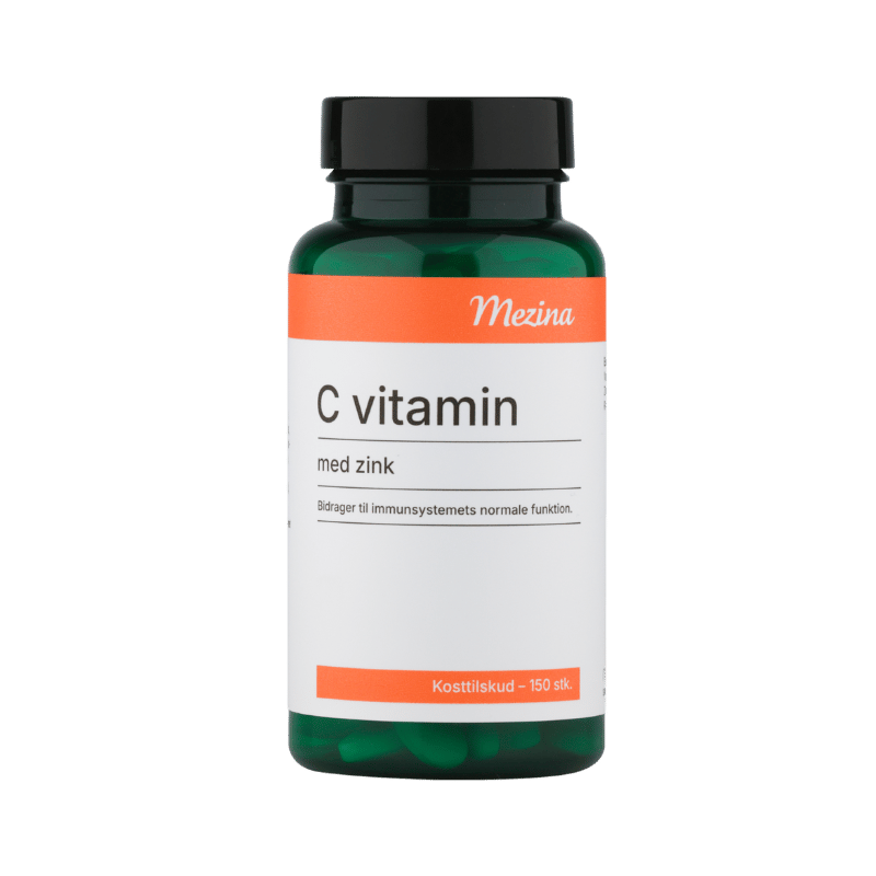 Mezina C Vitamin + Zink kosttilskud, pakke med 150 tabletter