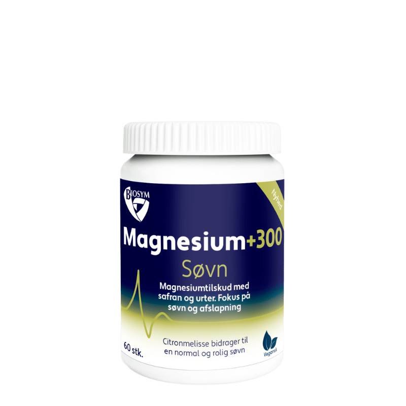 Biosym Magnesium 300 Søvn, pakke med 60 veganske kapsler