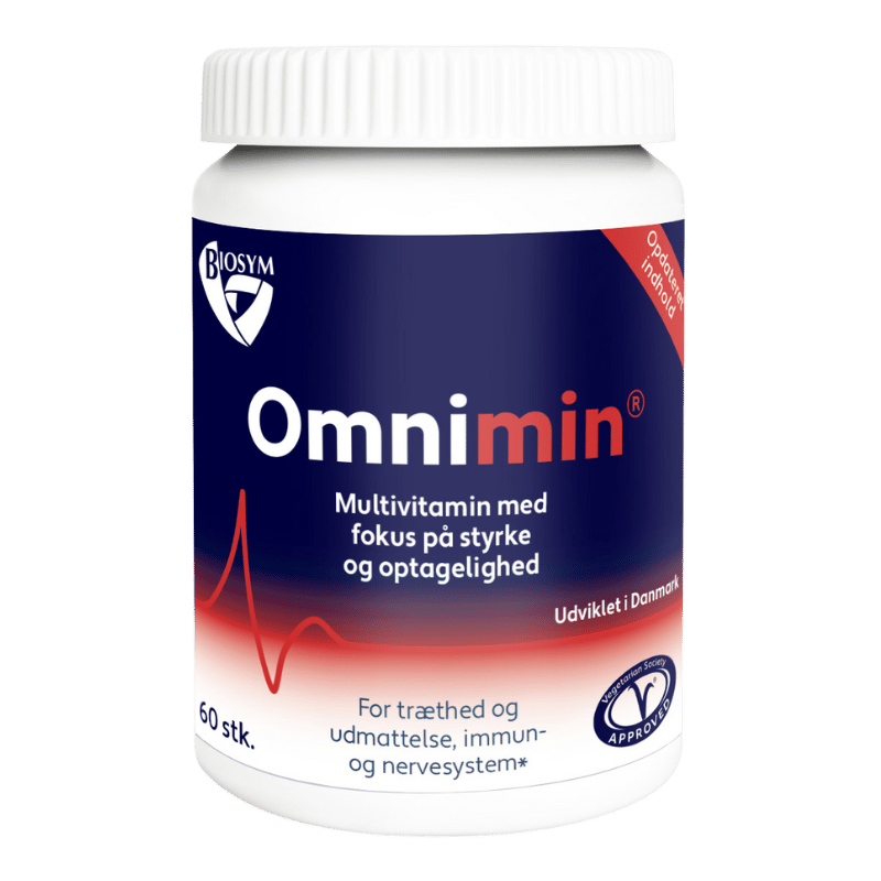 Biosym Omnimin vegetarisk multivitamin, pakke med 60 tabletter