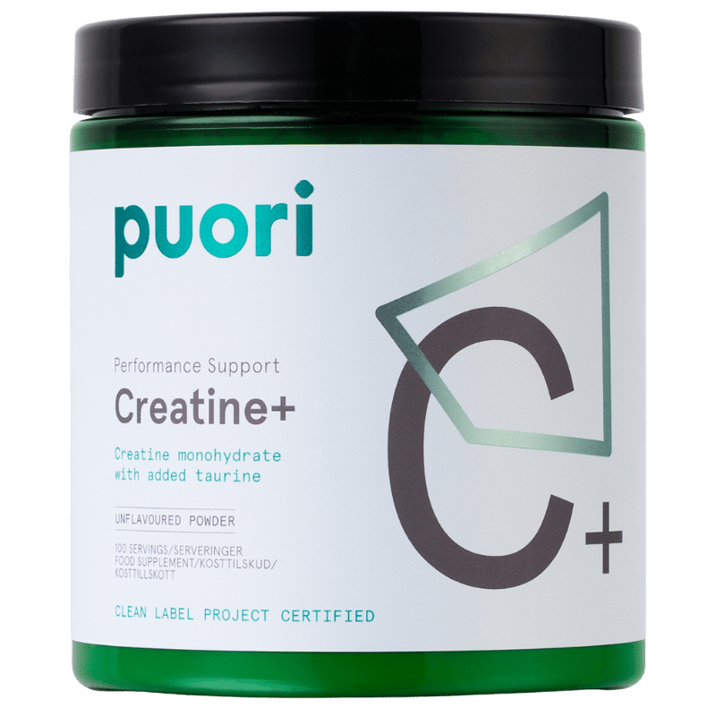 Puori Creatine+ pulver med kreatin og taurin, pakke med 325 g