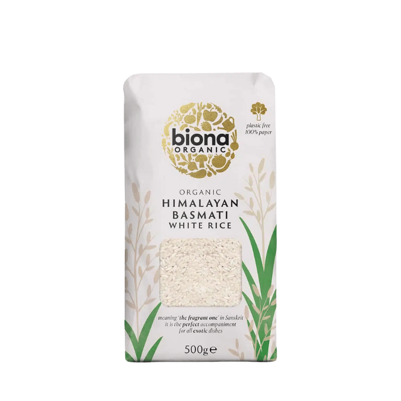 Pakke med Biona økologiske hvide basmatiris, 500 g