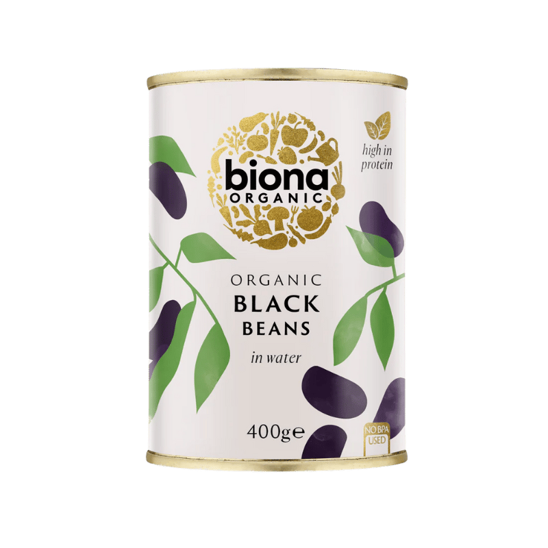 Biona Sorte Bønner Ø, dåse med 400 g hele økologiske sorte bønner
