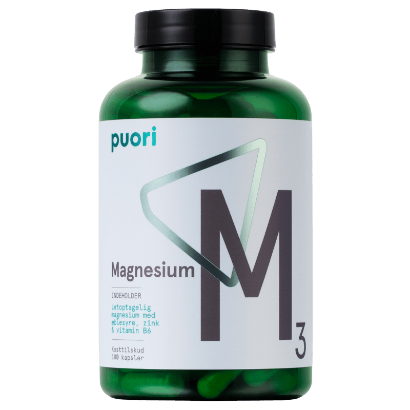 Puori Magnesium Komplex, kosttilskud med magnesium, zink og vitamin B6, 180 kapsler