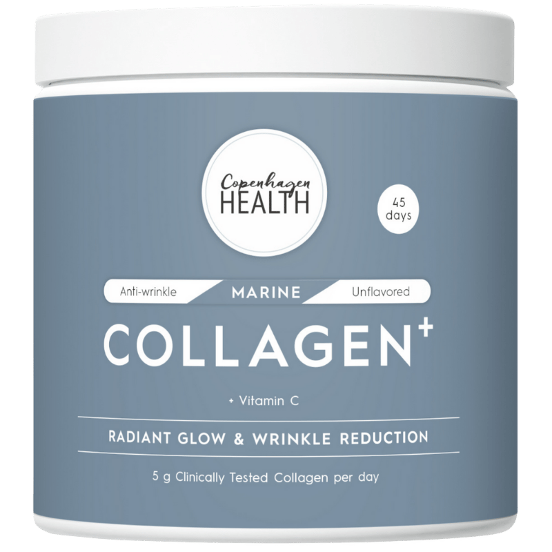 Beholder med Copenhagen Health Marine Collagen+ 45 dage kosttilskud, 234 g