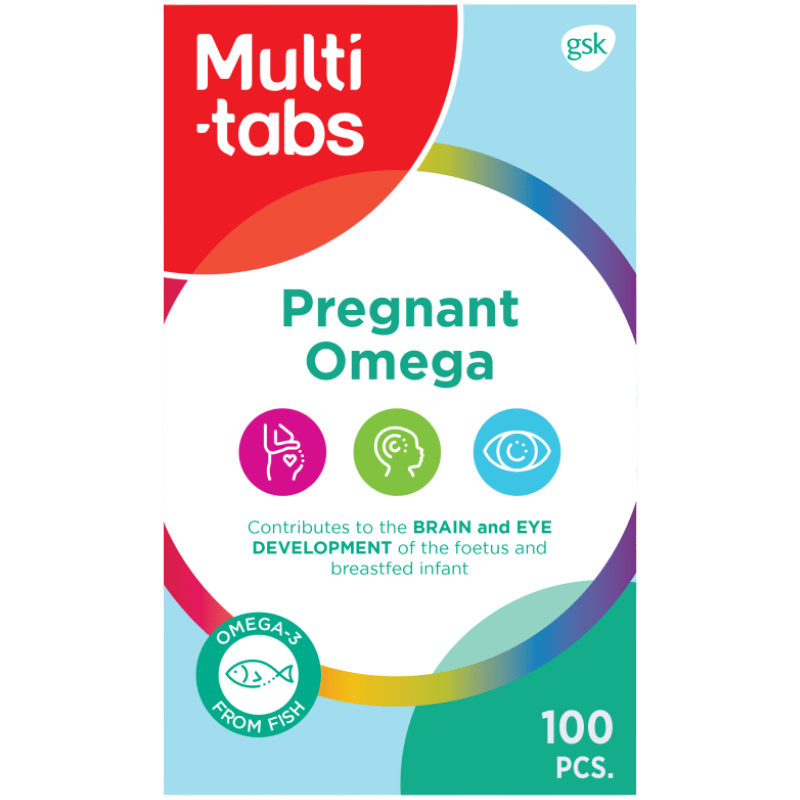 Pakning med Multitabs Pregnant Omega fiskeolie-kapsler, 100 stk.
