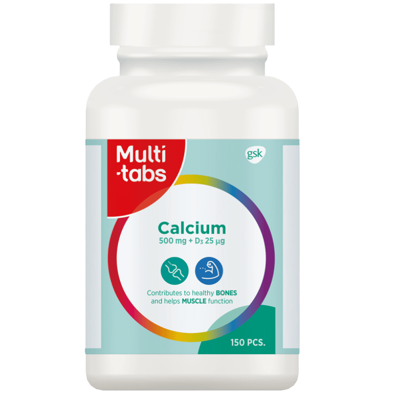 Multitabs Kalk 500 mg + D3 tabletter, pakning med 150 stk