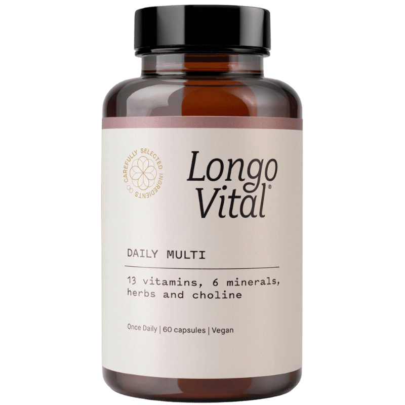 Pakning med Longo Vital Daily Multi vegansk multivitamin, 60 stk.