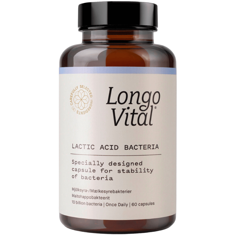 Pakke med Longo Vital Lactic Acid Bacteria kosttilskud, 60 vegetabilske kapsler