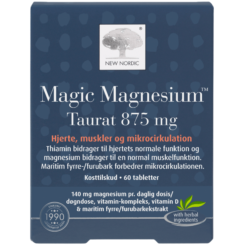 New Nordic Magic Magnesium Taurat, pakke med 60 tabletter