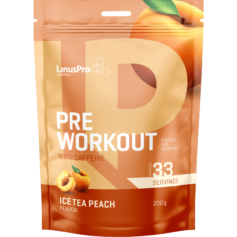 LinusPro Pre Work Out Ice Tea kosttilskud til træning, 200 g