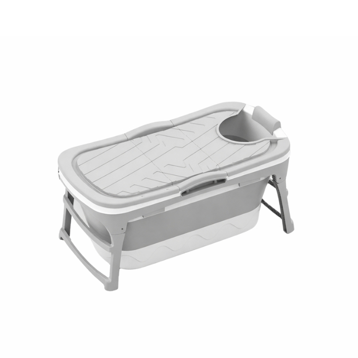 Gråt Tubfamily foldebadekar til voksne, 118 cm, uden fodmassage