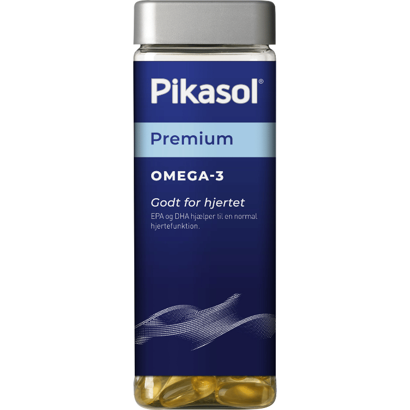 Pikasol Premium Omega-3 fiskeolie, pakke med 140 kapsler