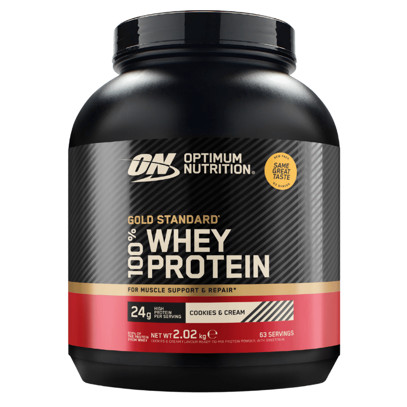 Optimum Nutrition Gold Standard 100% Whey proteinpulver i smagen Cookies & Cream, 2002 g