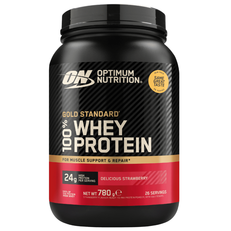 Optimum Nutrition Gold Standard proteinpulver med smag af jordbær, 780 g