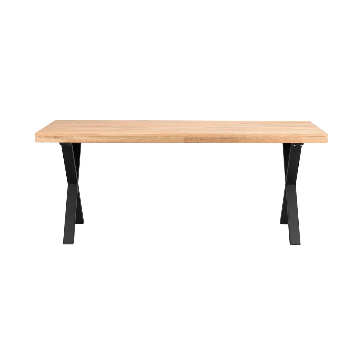 Rowico Home Brooklyn spisebord i natur egetræ med sort metal, 170 x 95 cm