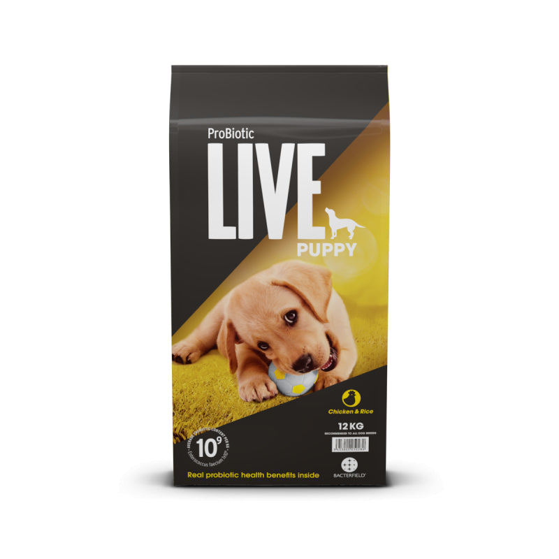 ProBiotic LIVE Puppy hvalpefoder med kylling i pakning på 12 kg