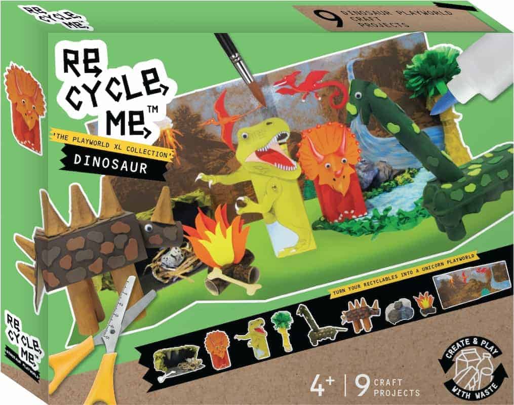Re-Cycle-Me Playworld XL Dinosaur æske til at bygge dinosaurer og legeverden