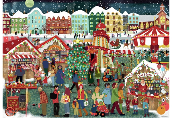 Ravensburger puslespil Christmas Market med 1000 brikker