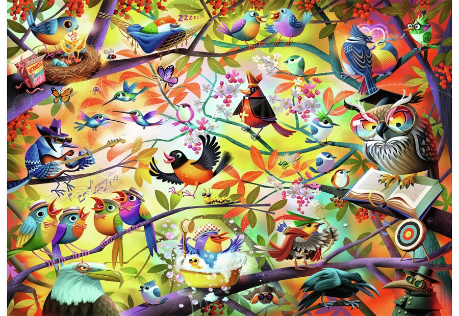 Ravensburger puslespil Busy Birdies med 1000 brikker