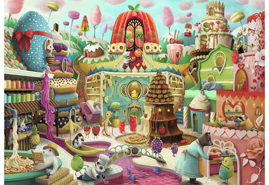 Ravensburger puslespil Sweet Street med 1000 brikker