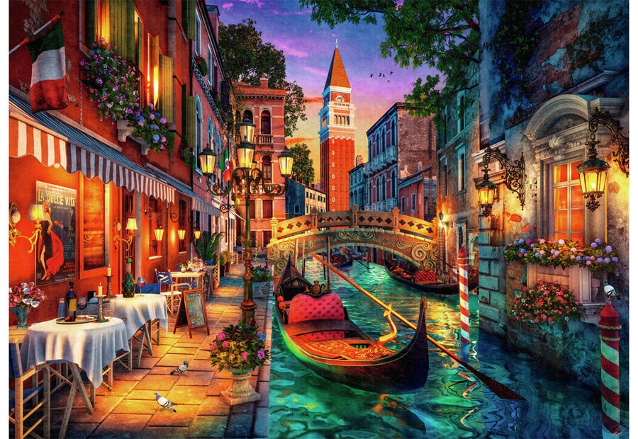 Ravensburger-puslespillet Canal Cruise in Venice med 1000 brikker